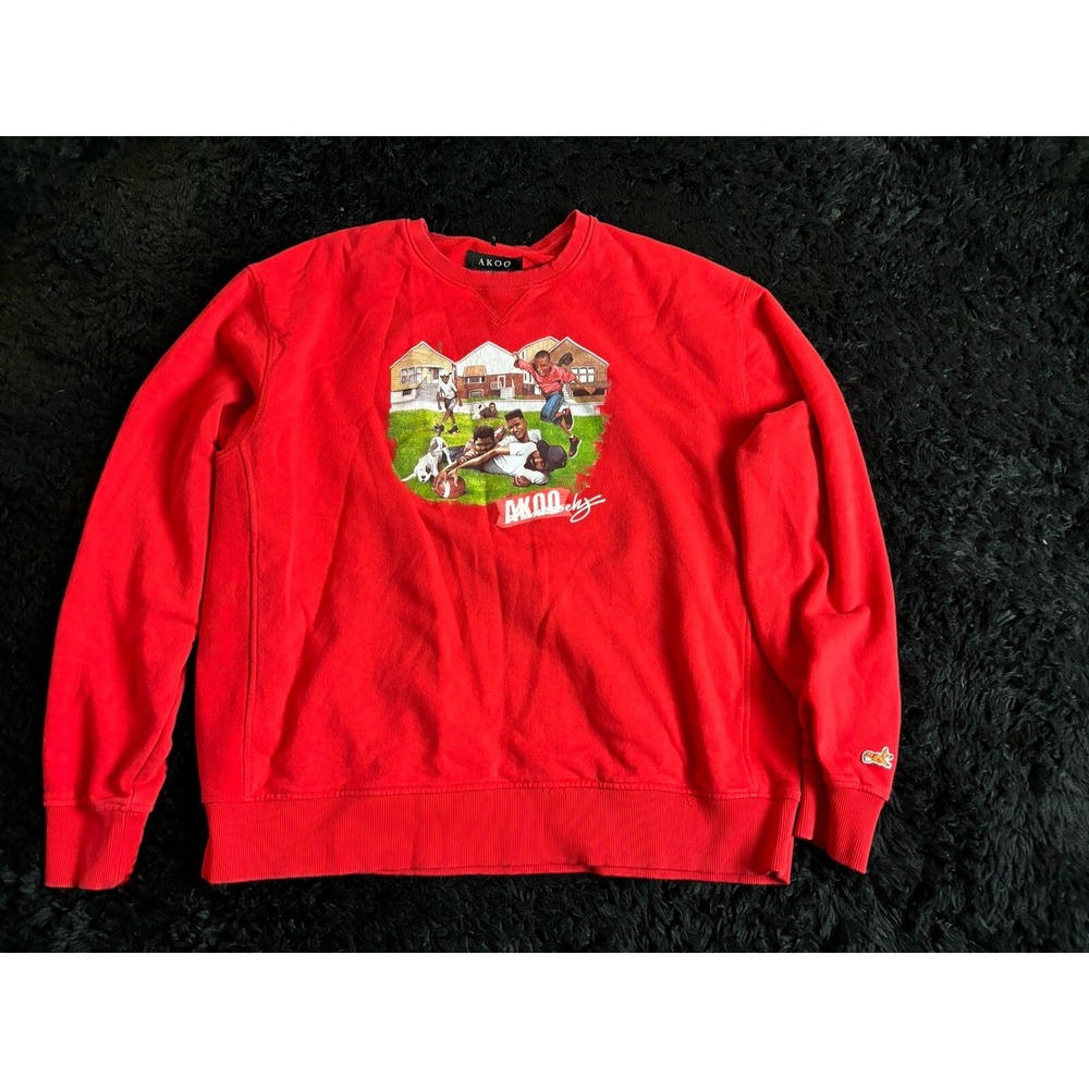 Akoo Brand 100% AUTHENTIC Pullover Sweater Mens Size 3XL Red